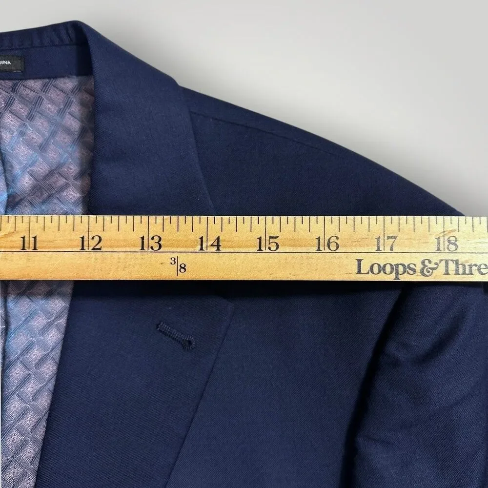JOSEPH ABBOUD Mens 2 PIECE SUIT Blazer Jacket 42S Pant 36Wx29L Navy Blue Wool